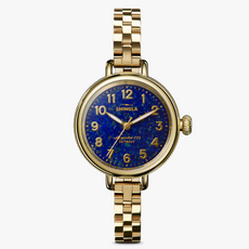 Shinola Shinola 34mm Birdy Gold Tone and Lapid Dial Watch