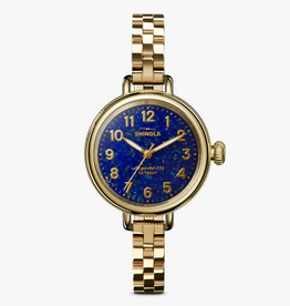 Shinola Shinola 34mm Birdy Gold Tone and Lapid Dial Watch