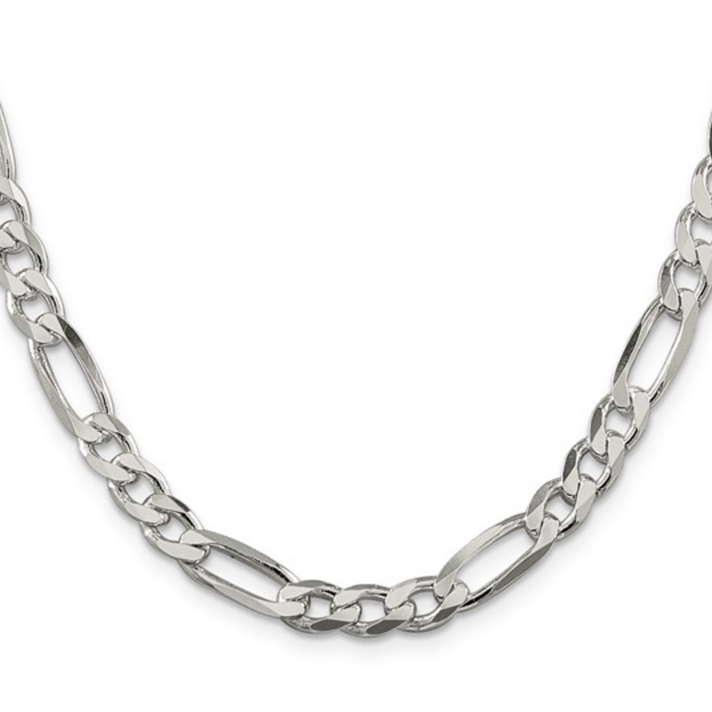 Sterling Silver 5.5mm Figaro Chain (26")