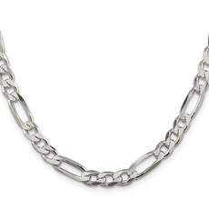 Sterling Silver 5.5mm Figaro Chain (26")