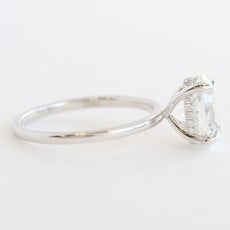 American Jewelry 14k White Gold 2.07ctw (2.00 E/VS2 IGI Ctr) Lab Grown Oval Diamond Hidden Halo Solitaire Engagement Ring