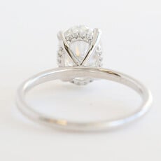 American Jewelry 14k White Gold 2.07ctw (2.00 E/VS2 IGI Ctr) Lab Grown Oval Diamond Hidden Halo Solitaire Engagement Ring