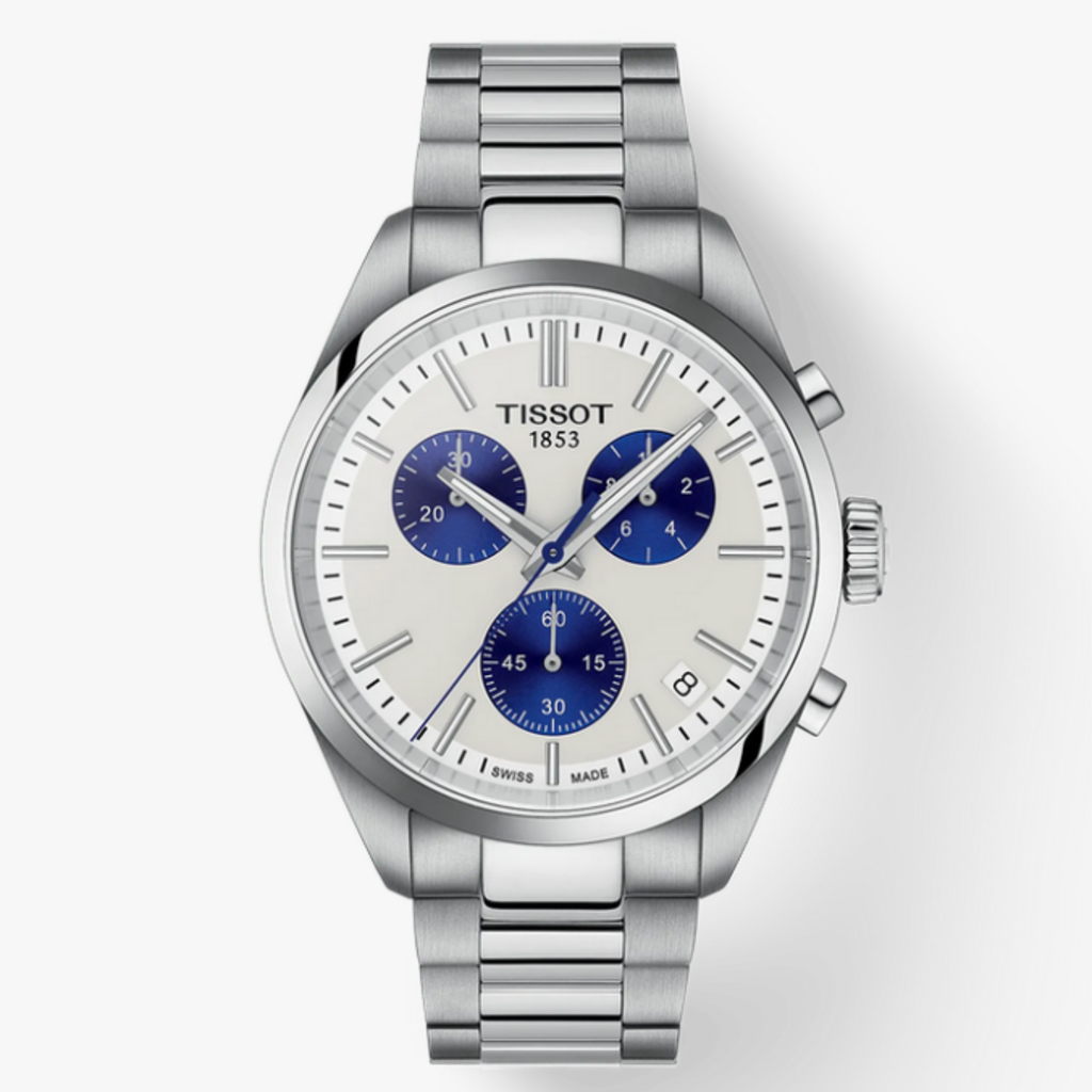 Tissot Tissot PR 100 40mm Watch w/ White Dial & Blue Chronograph