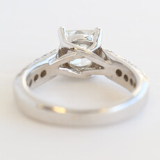 American Jewelry 14K White Gold 2.75ctw (1.20ct G/SI2 GIA Ctr) Princess Diamond Triple Edge Engagement Ring