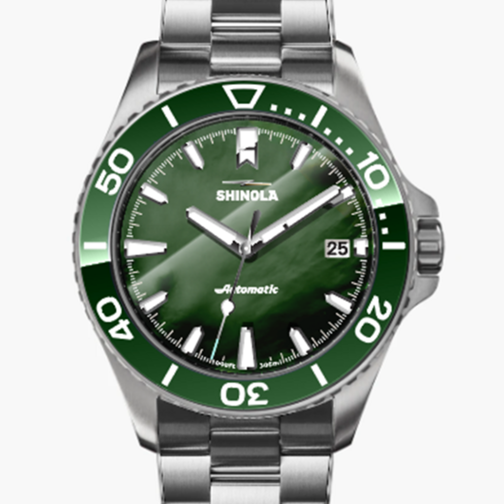 Shinola Shinola Monster Ontario 39mm Green MOP, Silver Bracelet