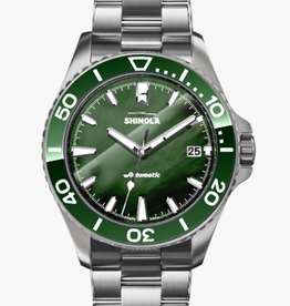 Shinola Shinola Monster Ontario 39mm Green MOP, Silver Bracelet