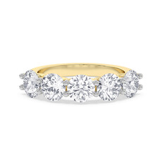 14k Yellow Gold 3.28ctw EF/VS 5-Stone Round Lab Grown Diamond Band (Size 8)