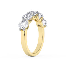 14k Yellow Gold 3.28ctw EF/VS 5-Stone Round Lab Grown Diamond Band (Size 8)