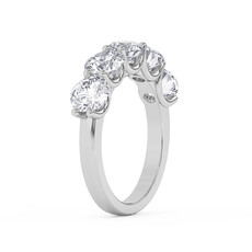 14k White Gold 3.5ctw EF/VS 5-Stone Round Lab Grown Diamond Band