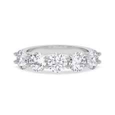14k White Gold 3.5ctw EF/VS 5-Stone Round Lab Grown Diamond Band