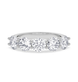 14k White Gold 3.5ctw EF/VS 5-Stone Round Lab Grown Diamond Band