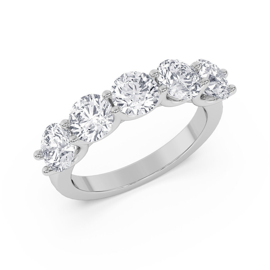 14k White Gold 3.5ctw EF/VS 5-Stone Round Lab Grown Diamond Band