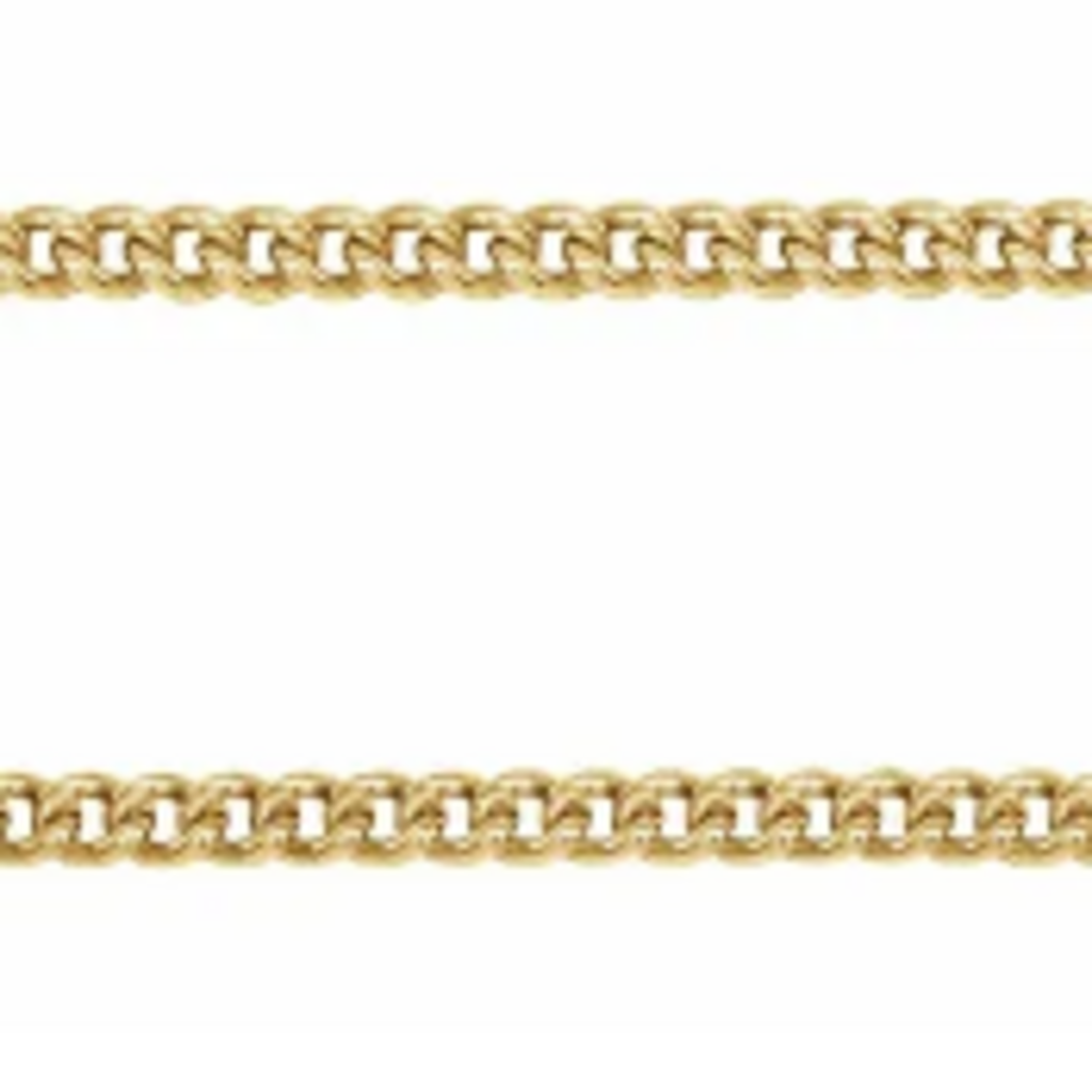American Jewelry ESTATE 14k Yellow Gold 1.4mm Flat Curb Chain (24")