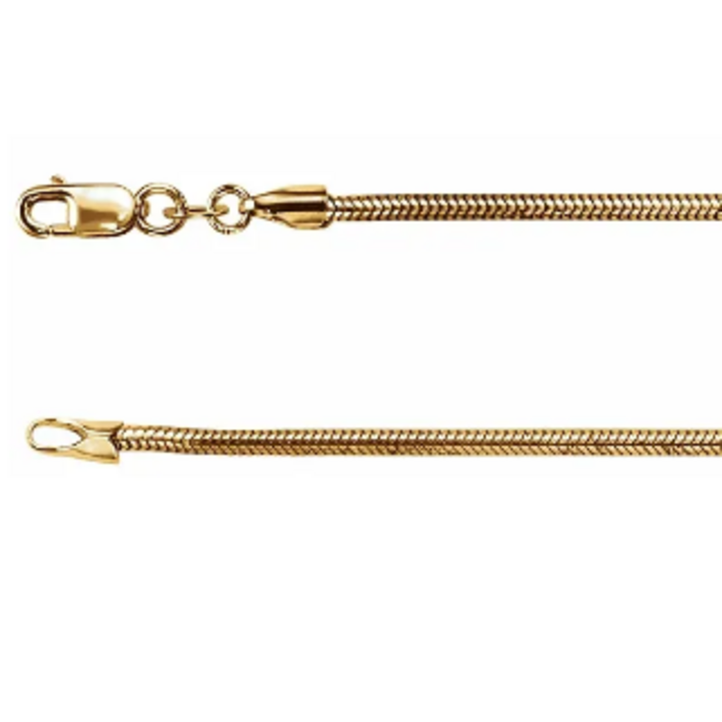 American Jewelry ESTATE 14k Yellow Gold 2.4mm Round Snake Chain (20")