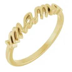 14k Yellow Gold "mama" Ring