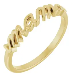 14k Yellow Gold "mama" Ring