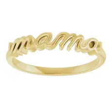 14k Yellow Gold "mama" Ring