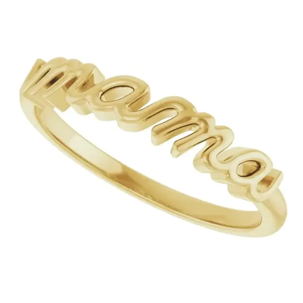 14k Yellow Gold "mama" Ring