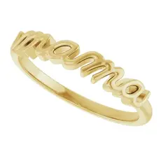 14k Yellow Gold "mama" Ring