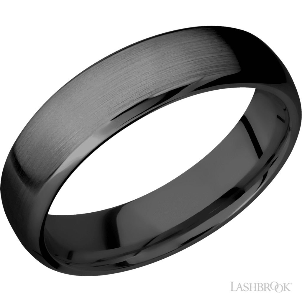 Lashbrook Lashbrook Zirconium 6mm Domed Bevel Satin Finish Band - (Size 10.25)