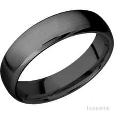 Lashbrook Lashbrook Zirconium 6mm Domed Bevel Satin Finish Band - (Size 10.25)