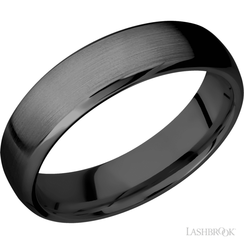 Lashbrook Lashbrook Zirconium 6mm Domed Bevel Satin Finish Band - (Size 10.25)