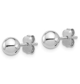 14k White Gold 6mm Ball Stud Earrings