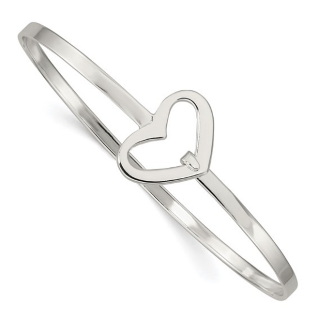 Sterling Silver Open Heart Bangle