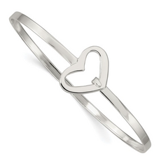 Sterling Silver Open Heart Bangle