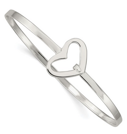 Sterling Silver Open Heart Bangle