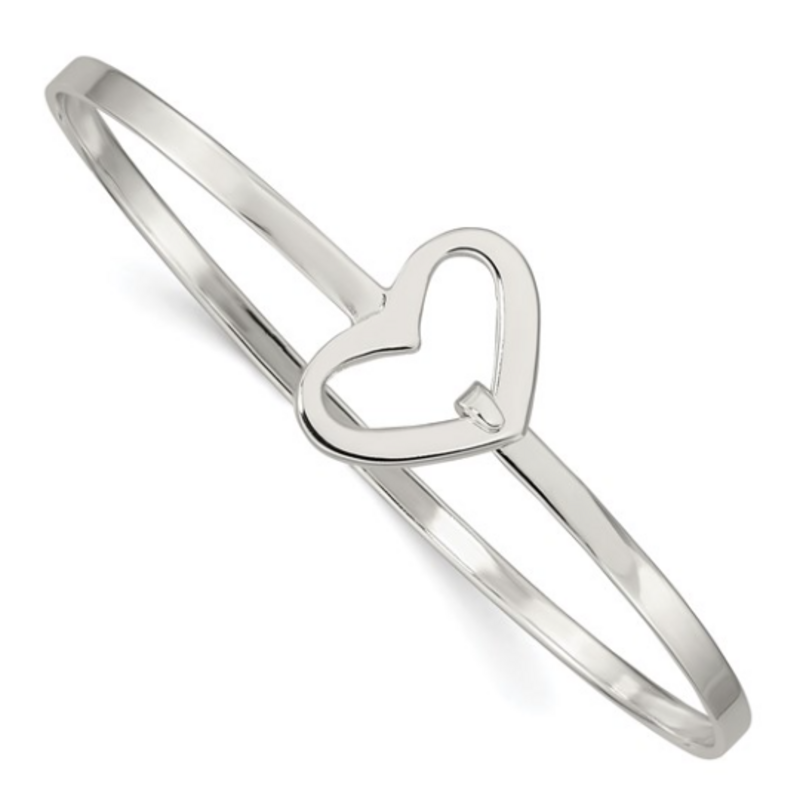 Sterling Silver Open Heart Bangle