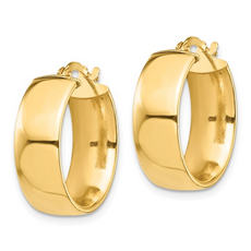 10k Yellow Gold High Polished 7mm Hoop Earrings