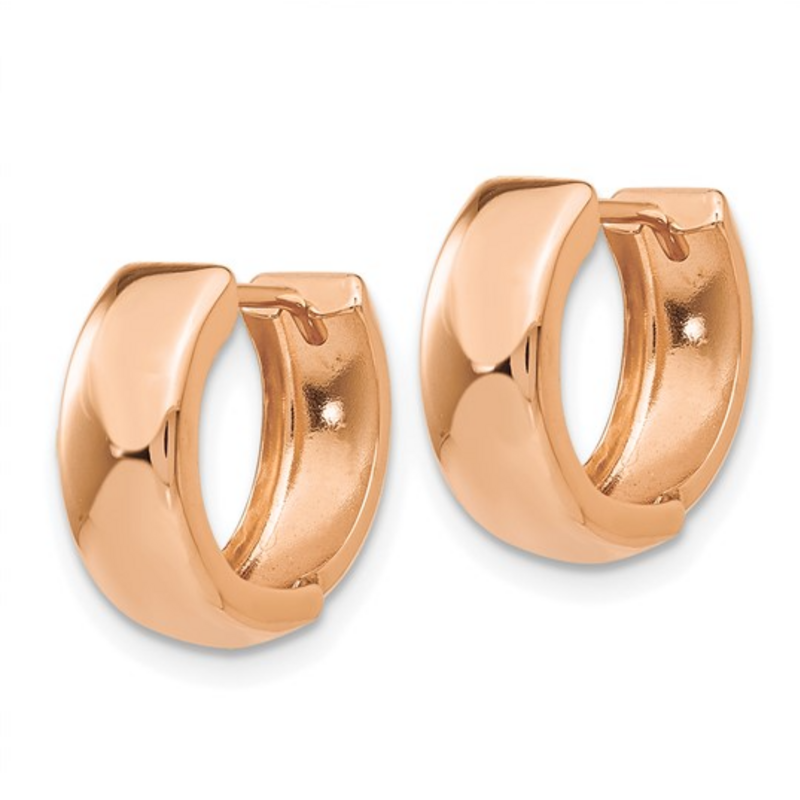 14K Rose Gold 4.5mm Hinged Hoop Earrings