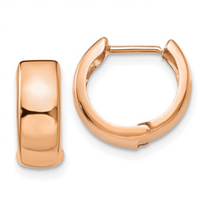 14K Rose Gold 4.5mm Hinged Hoop Earrings