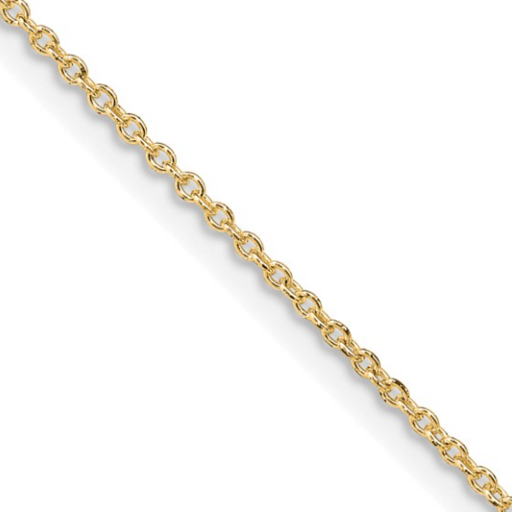 Sterling Silver Gold Plated 16mm Diamond Heart Locket on 1.4mm Cable Chain