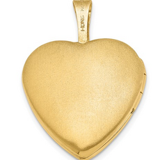 Sterling Silver Gold Plated 16mm Diamond Heart Locket on 1.4mm Cable Chain