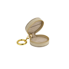 American Jewelry Brushed Leatherette Ring Keeper Keychain - Champagne