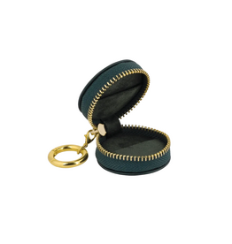 American Jewelry Brushed Leatherette Ring Keeper Keychain - Green