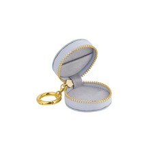 American Jewelry Brushed Leatherette Ring Keeper Keychain - Blue