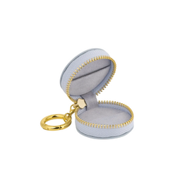 American Jewelry Brushed Leatherette Ring Keeper Keychain - Blue