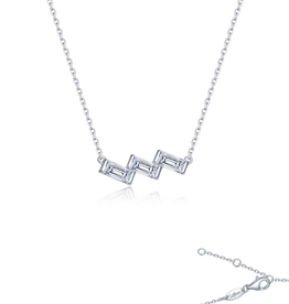 Lafonn Lafonn Sterling Silver .95ctw Simulated Baguette Diamond Domino Pendant (18")