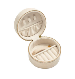 Stuller Round Zip Velvet Jewelry Travel Case (Ivory)