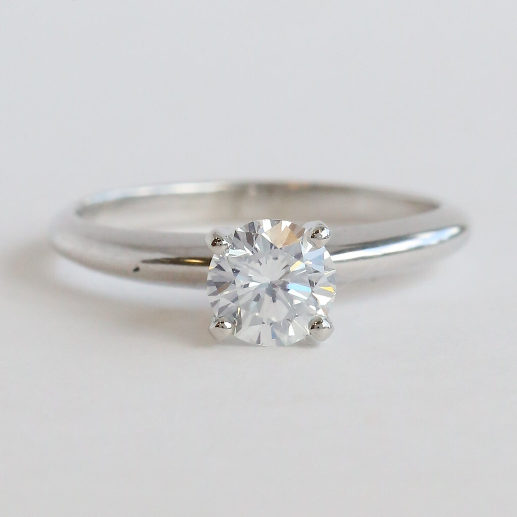 American Jewelry Platinum .73ct H/VS1 Round Brilliant Diamond Solitaire Engagement Ring