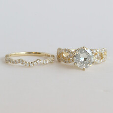 American Jewelry 14k Yellow Gold 2.98ctw (2.06 K/VS1) Round Diamond Infinity Wedding Set