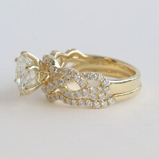 American Jewelry 14k Yellow Gold 2.98ctw (2.06 K/VS1) Round Diamond Infinity Wedding Set