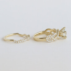 American Jewelry 14k Yellow Gold 2.98ctw (2.06 K/VS1) Round Diamond Infinity Wedding Set
