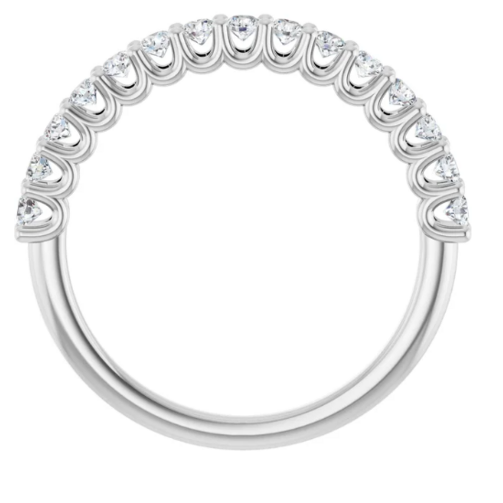 14k White Gold 3/8ctw Round Diamond Wedding Band (Size 7)