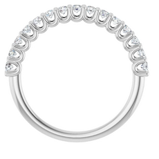 14k White Gold 3/8ctw Round Diamond Wedding Band (Size 7)