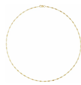 14k Yellow Gold-Filled Bar Link Cable Chain (18")
