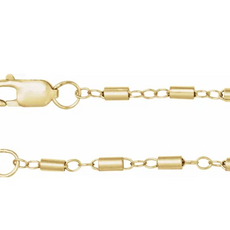 14k Yellow Gold-Filled Bar Link Cable Chain (18")